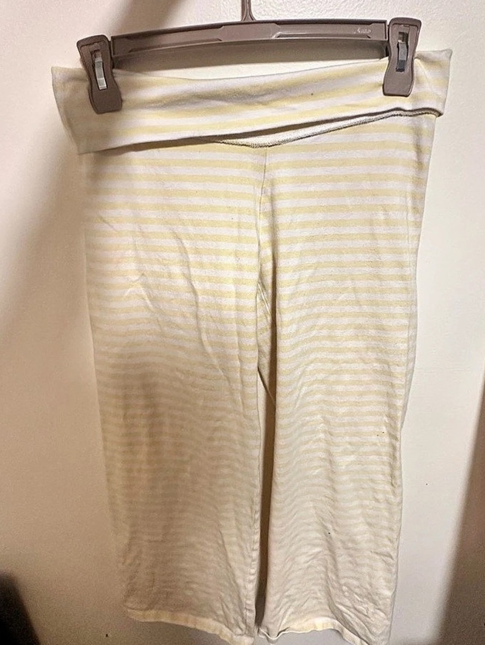 wild fable Striped Cotton Leggings in Yellow & White Size Medium